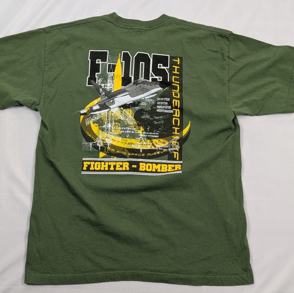 FIGHTER BOMBER F105 SMITHSONIAN AIR n SPACE MUSEUM Green XL  Tshirt